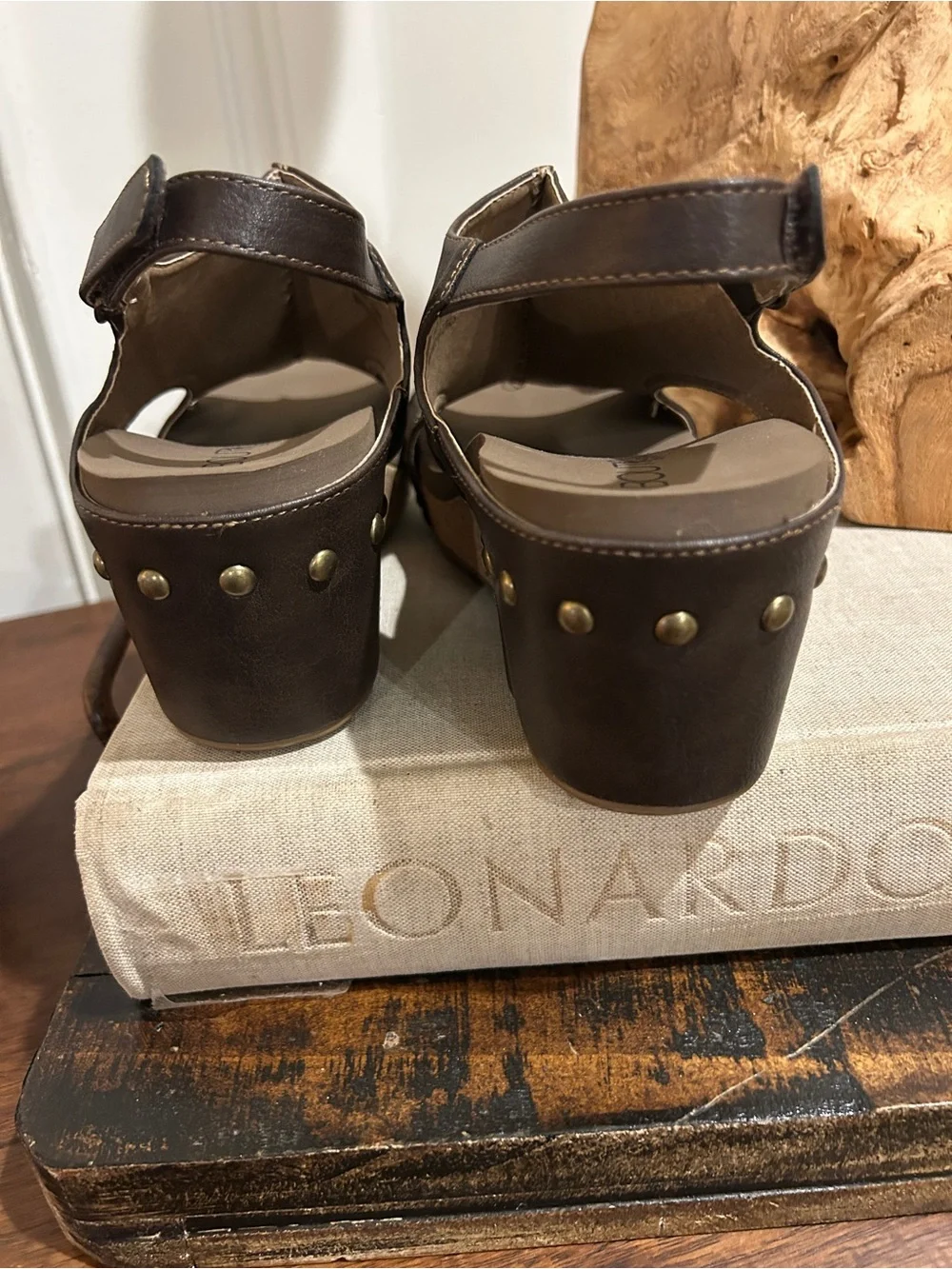Corkys Dark Brown Open-Toe Cork Wedge Sandals
